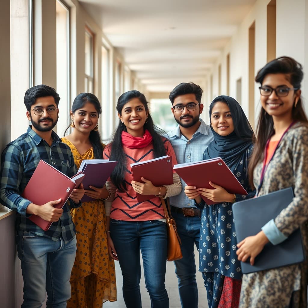 Students queued for interviews during a campus placement drive
